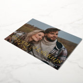 Prettige feestdagen Classic Elegance? Gouden vakan Folie Uitnodiging (Gedraaid)