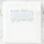 Prettige feestdagen Classy Lichtblauw Floral Rechthoekige Sticker (Tas)