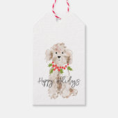 Prettige feestdagen Cockapoo Dog Kerstfeest Cadeaulabel (Voorkant)