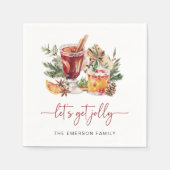 prettige feestdagen Cocktail Paper Napkin Servet (Voorkant)