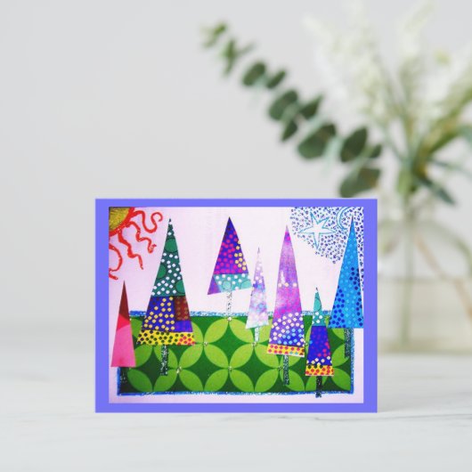 Prettige feestdagen Collage van bomen, (Staand voorkant)