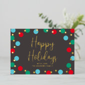 prettige feestdagen Colorful Gold Foil Holiday Kaa (Staand Voorkant)