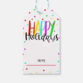 prettige feestdagen Colorful Holiday Stippen Party Cadeaulabel (Voorkant)