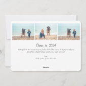 Prettige feestdagen Confetti Script Cream 3 Foto Feestdagenkaart (Achterkant)