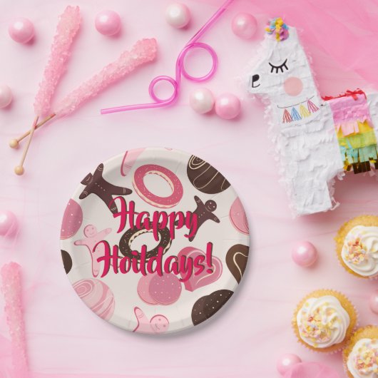 Prettige feestdagen Cookie Party Fun Papieren Bordje (Feest)