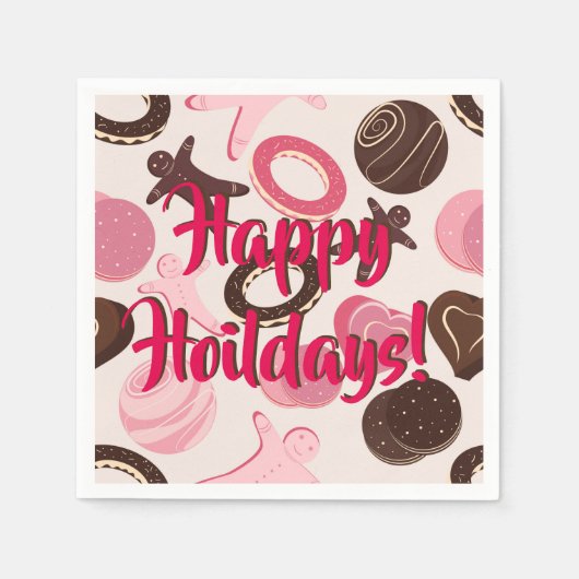 Prettige feestdagen Cookie Party Fun Servetten (Voorkant)