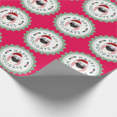 prettige feestdagen Cool de heer Egg Gift Wrap Red Cadeaupapier (Hoek)