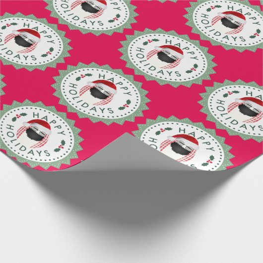 prettige feestdagen Cool de heer Egg Gift Wrap Red Cadeaupapier (Hoek)