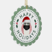 prettige feestdagen Cool de heer Egg Round sierent Keramisch Ornament (Rechts)