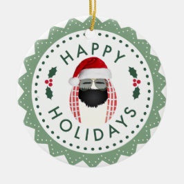 prettige feestdagen Cool de heer Egg Round sierent Keramisch Ornament