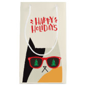 prettige feestdagen! Cool Santa Cat Cartoon - Kers Klein Cadeauzakje (Voorkant)