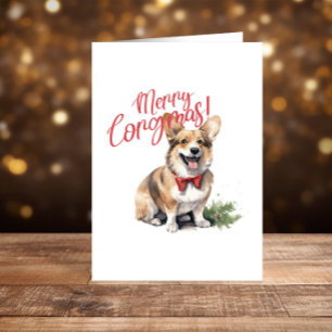 Prettige feestdagen Corgi Christmas Kaart