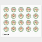 Prettige feestdagen Corgi Dog Santa Hat Ronde Sticker (Vel)
