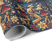 Prettige feestdagen Country Line dansers Cadeaupapier (Rol Hoek)