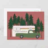 prettige feestdagen Cute Camper Camping Truck (Voorkant / Achterkant)