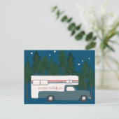 prettige feestdagen Cute Camper Camping Truck (Staand voorkant)