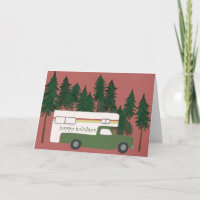 prettige feestdagen Cute Camper Camping Truck Xmas