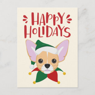prettige feestdagen - Cute Chihuahua Kerstmis Briefkaart