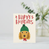 prettige feestdagen - Cute Cocker Spaniel Kerstmis Briefkaart (Staand voorkant)