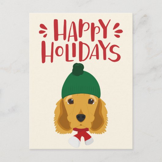 prettige feestdagen - Cute Cocker Spaniel Kerstmis Briefkaart (Voorkant)