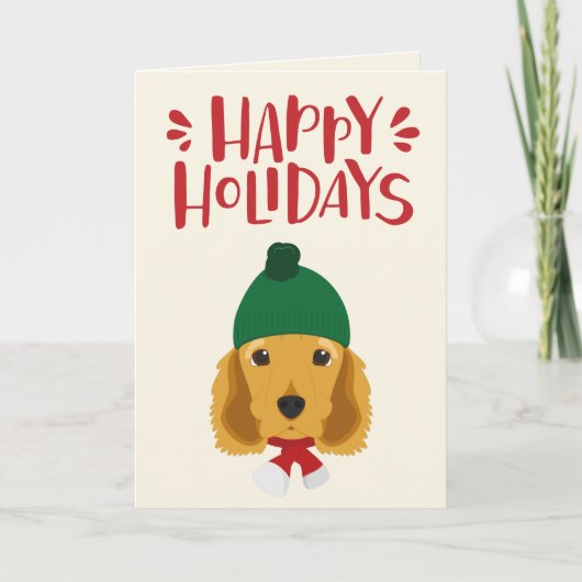 prettige feestdagen - Cute Cocker Spaniel Kerstmis Kaart (Voorkant)