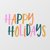 prettige feestdagen | Cute Colorful Playful Typogr Raamsticker (Vel)