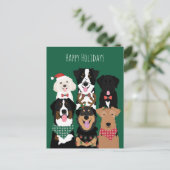 prettige feestdagen Cute Dogs Briefkaart (Staand voorkant)