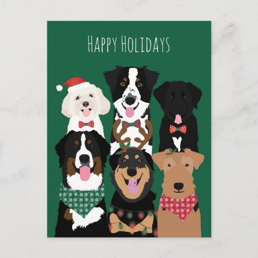 prettige feestdagen Cute Dogs Briefkaart (Voorkant)