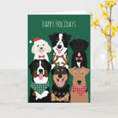 prettige feestdagen Cute Dogs Kaart (Gele Bloem)