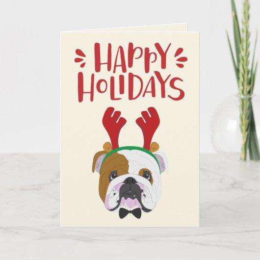 prettige feestdagen - Cute English Bulldog - Kerst (Voorkant)