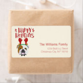 prettige feestdagen - Cute English Bulldog - Kerst Etiket (Insitu)