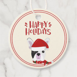 prettige feestdagen - Cute French Bulldog Kerstmis Bedankjes Labels