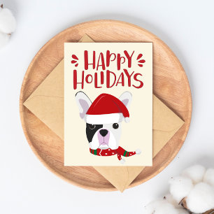 prettige feestdagen - Cute French Bulldog Kerstmis Briefkaart