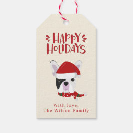 prettige feestdagen - Cute French Bulldog Kerstmis Cadeaulabel