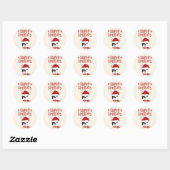 prettige feestdagen - Cute French Bulldog Kerstmis Ronde Sticker (Vel)