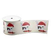 prettige feestdagen - Cute French Bulldog Kerstmis Satijnen Lint (Spoel)