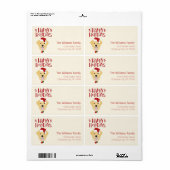 prettige feestdagen - Cute Golden Retriever Kerstm Etiket (Full Sheet)
