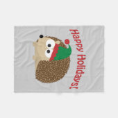 prettige feestdagen Cute Hedégel Kerstmis Elf Fleece Deken (Voorkant (Horizontaal))