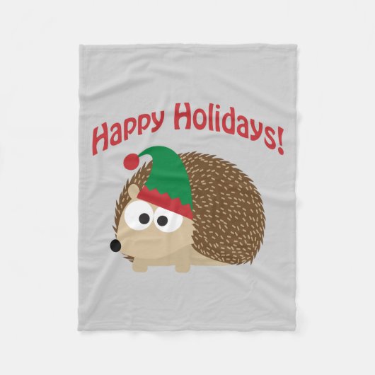 prettige feestdagen Cute Hedégel Kerstmis Elf Fleece Deken (Voorkant)