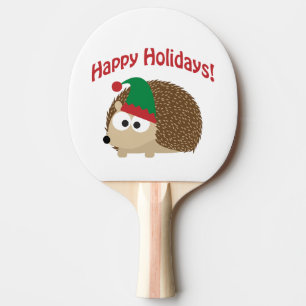 prettige feestdagen Cute Hedégel Kerstmis Elf Tafeltennisbatje