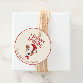 prettige feestdagen - Cute Jack Russell Kerstmis Bedankjes Labels