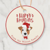 prettige feestdagen - Cute Jack Russell Kerstmis Bedankjes Labels (Achterkant)
