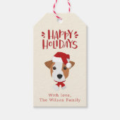 prettige feestdagen - Cute Jack Russell Kerstmis Cadeaulabel (Voorkant)