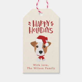 prettige feestdagen - Cute Jack Russell Kerstmis Cadeaulabel