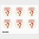 prettige feestdagen - Cute Jack Russell Kerstmis Ronde Sticker (Vel)