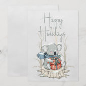 prettige feestdagen Cute Koala Feestdagenkaart (Voorkant / Achterkant)