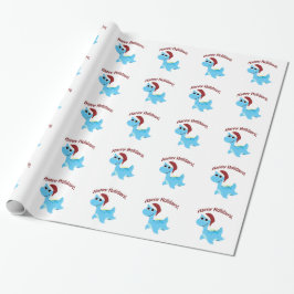 prettige feestdagen! Cute Nessie Cadeaupapier