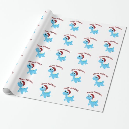 prettige feestdagen! Cute Nessie Cadeaupapier (Uitgerold)