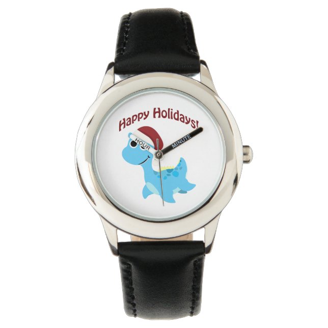 prettige feestdagen! Cute Nessie Horloge (Voorkant)