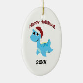 prettige feestdagen! Cute Nessie Keramisch Ornament (Rechts)